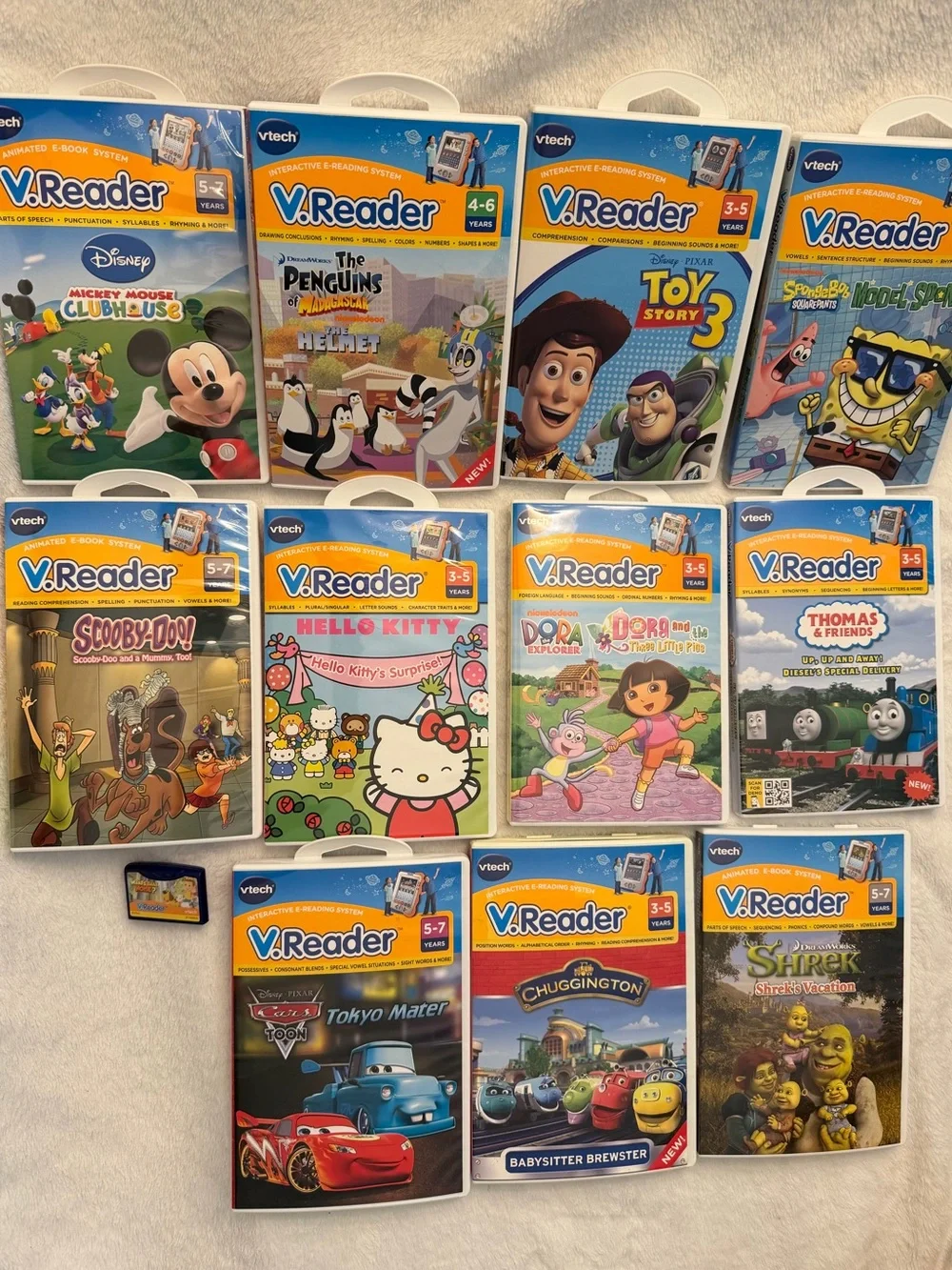 Vtech V Reader bundle- 12 reading games, backpack case, manual
